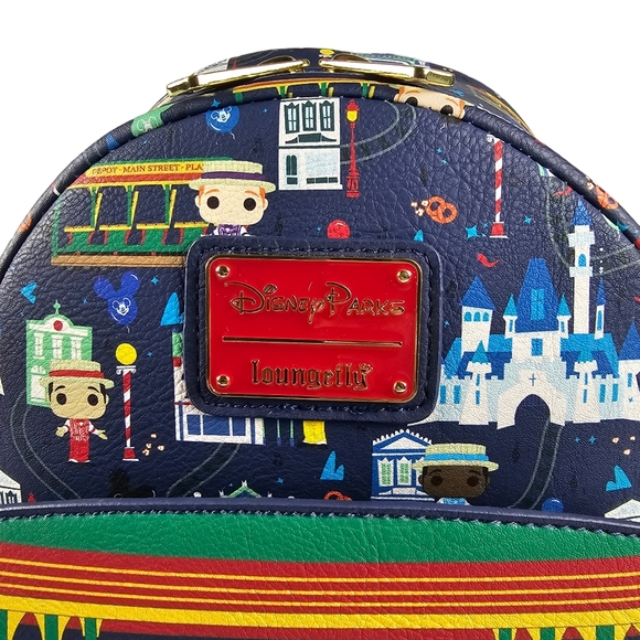 Loungefly Disney Parks Dapper Dans Main Street USA Mini Backpack Blue Red NWT - Picture 7 of 16